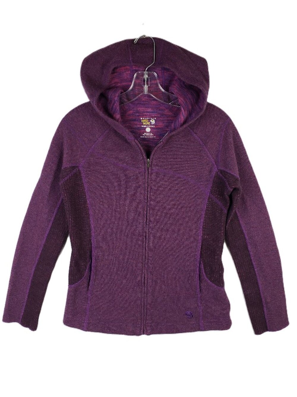 Mountain Hardwear Hoodie Jacket Full Zip Fleece Wool sz M Outdoors Travel Hiking